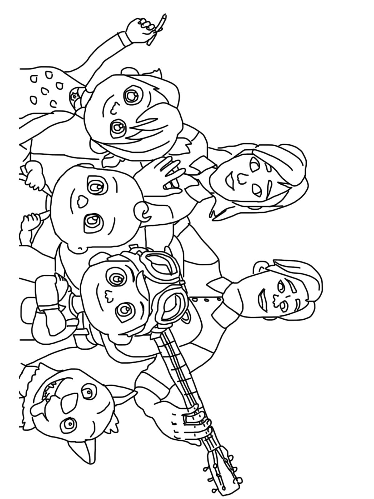 Cocomelon Family Sings Coloring Pages