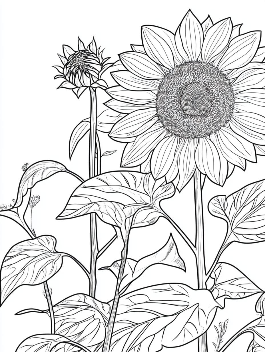 Fragrant Sunflower Coloring Pages