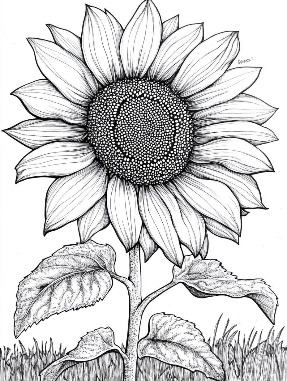 Graceful Sunflower Coloring Pages