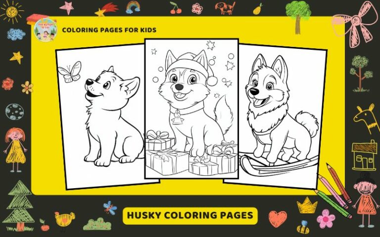 Husky Coloring Pages Featured Image