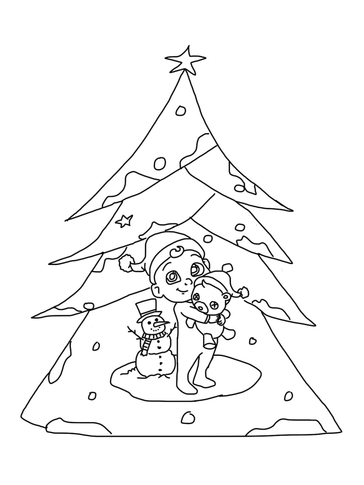 Merry Christmas Cocomelon Coloring Pages