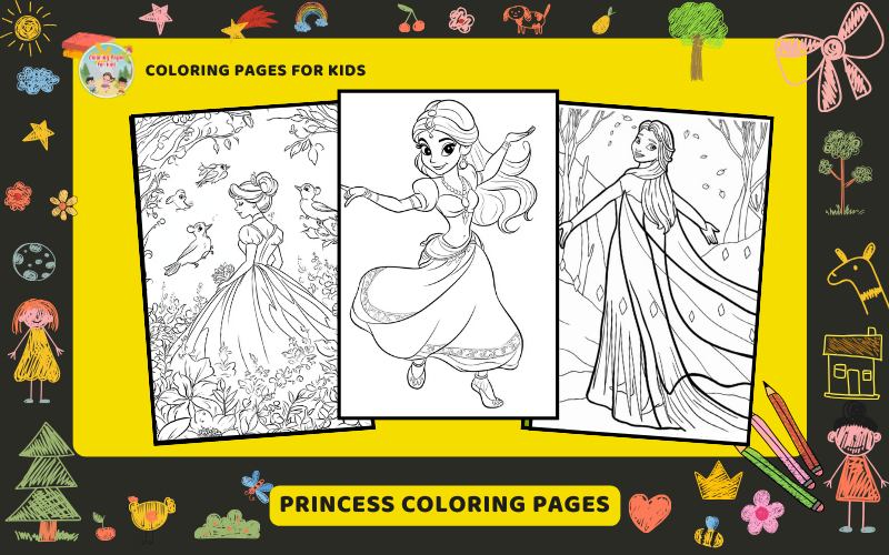 Princess Coloring Pages Featured Image