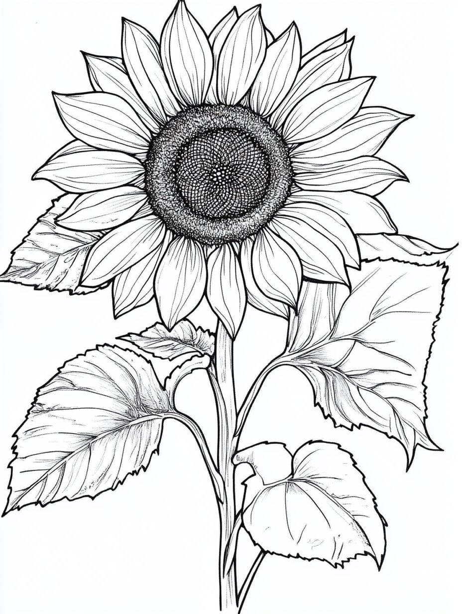 Radiant Sunflower Coloring Pages