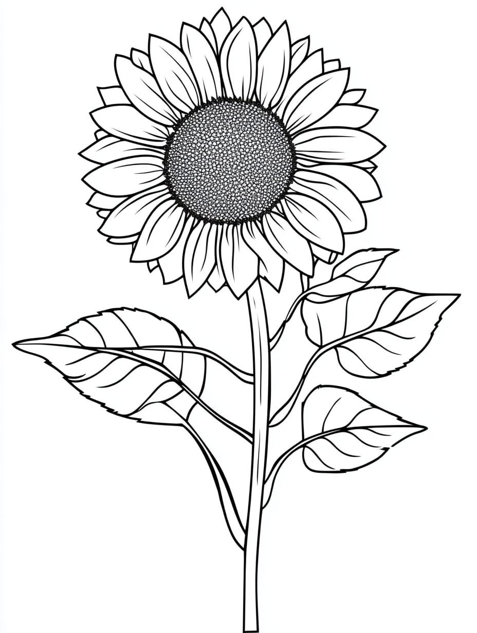 Soft Sunflower Coloring Pages