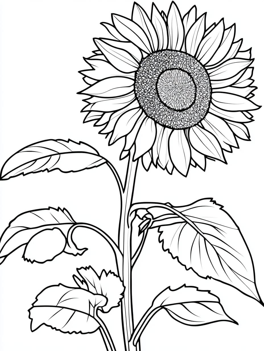 Vibrant Sunflower Coloring Pages