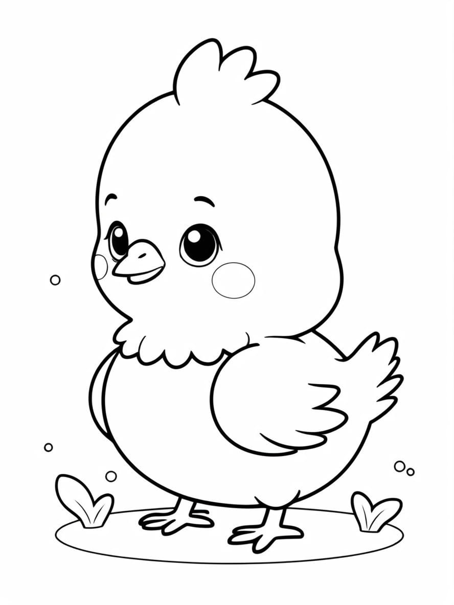 Adorable Chicken Coloring Pages