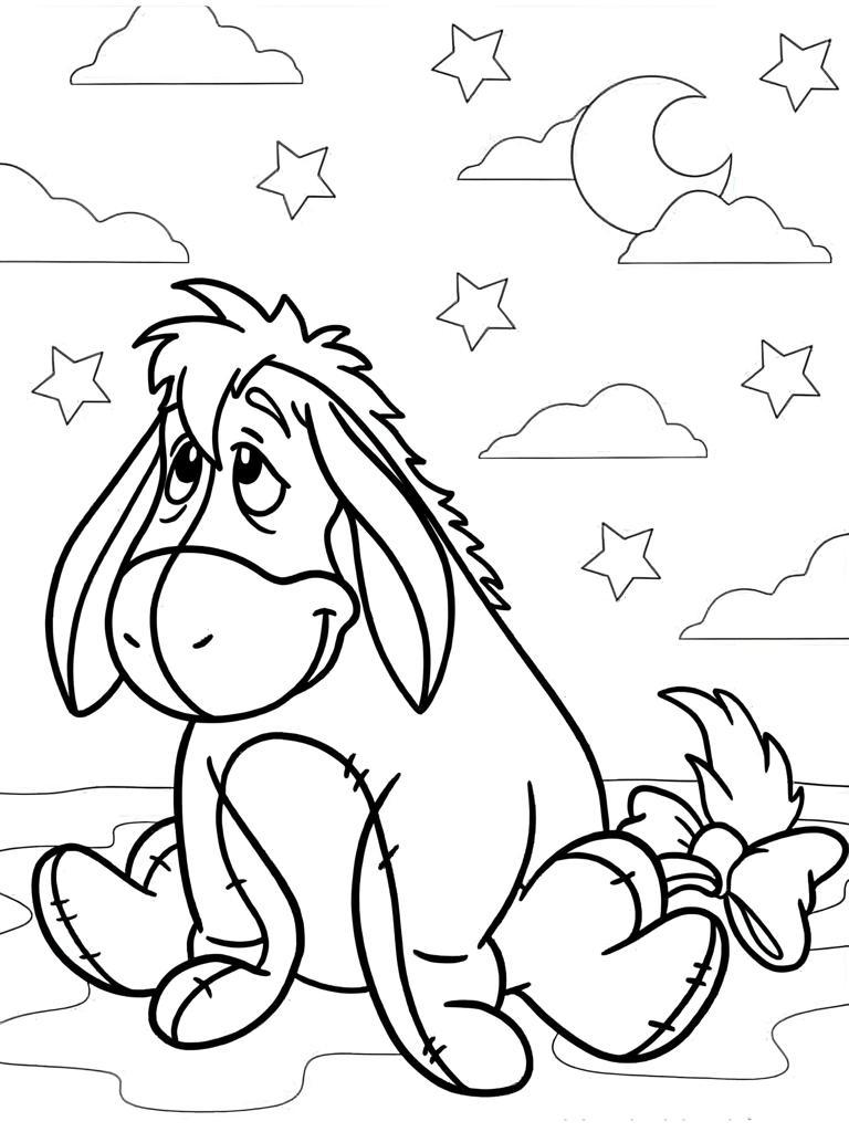 Adorable Eeyore Coloring Pages For Kids