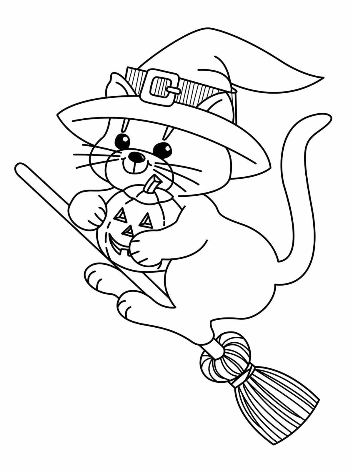 Adorable Halloween Pumpkin Witch Coloring Pages