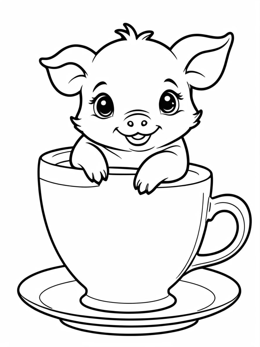 Adorable Teacup Biglet Coloring Page For Kids