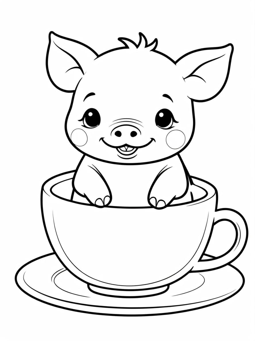 Adorable Teacup Biglet Coloring Page