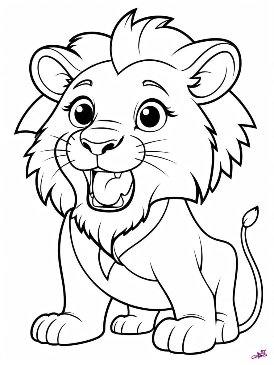 Alex The Lion Roaring Coloring Sheet