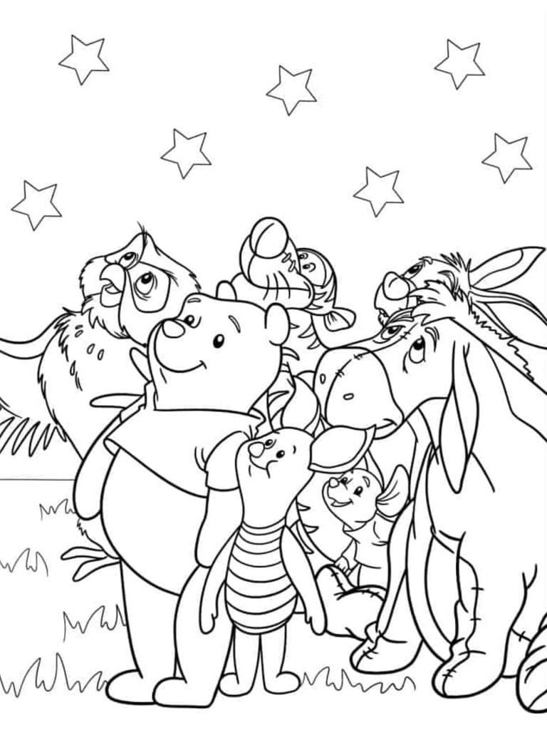 All Character In Winnie The Pooh Coloring Page