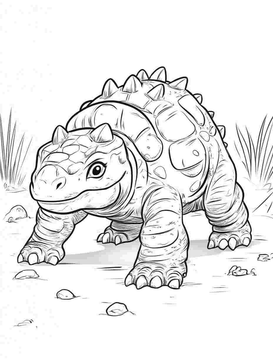 Ankylosaurus Baby Coloring Pages For Kids