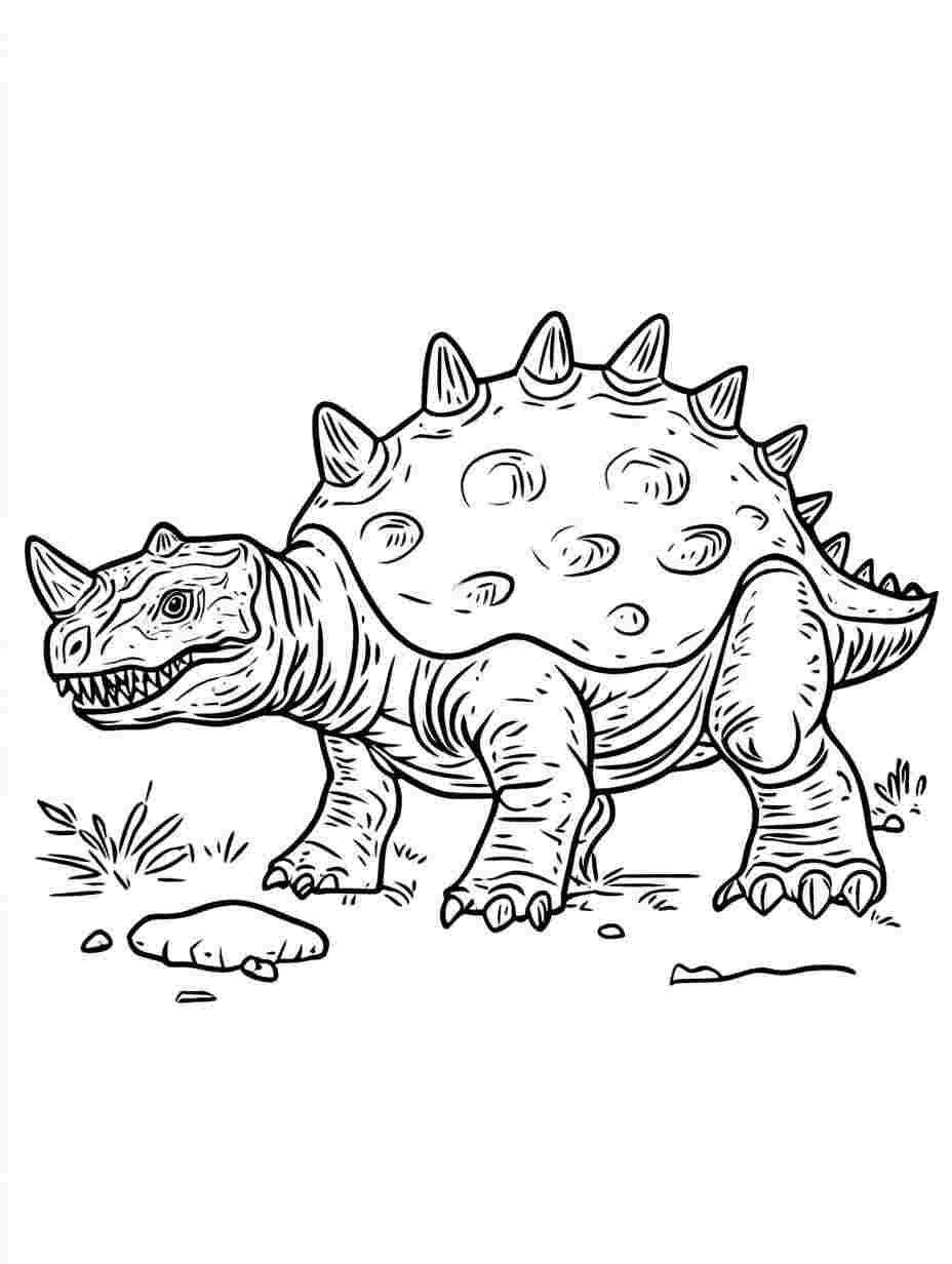 Ankylosaurus Fun Coloring Pages