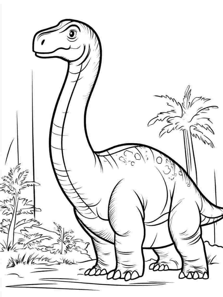 Apatosaurus Coloring Pages Many Animals Simple