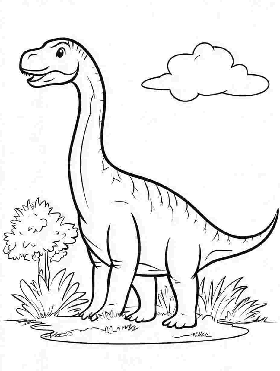 Apatosaurus Outdoor Coloring Pages Many Animals Simple