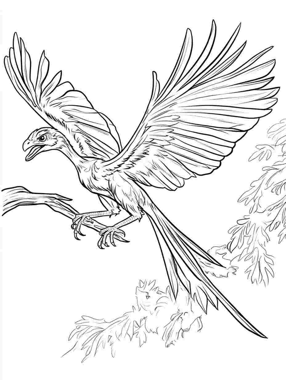 Archaeopteryx Bough Coloring Pages Many Animals Simple