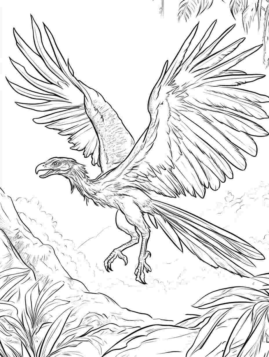 Archaeopteryx Flap Coloring Pages Many Animals Simple