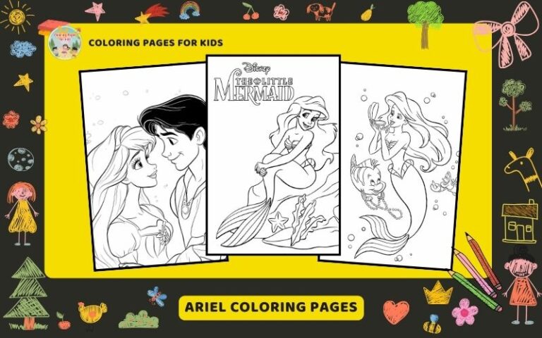 Ariel Coloring Pages Featured Image