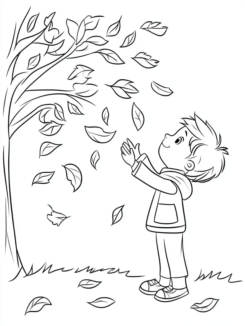 Autumn Leaves Fall Coloring Pages