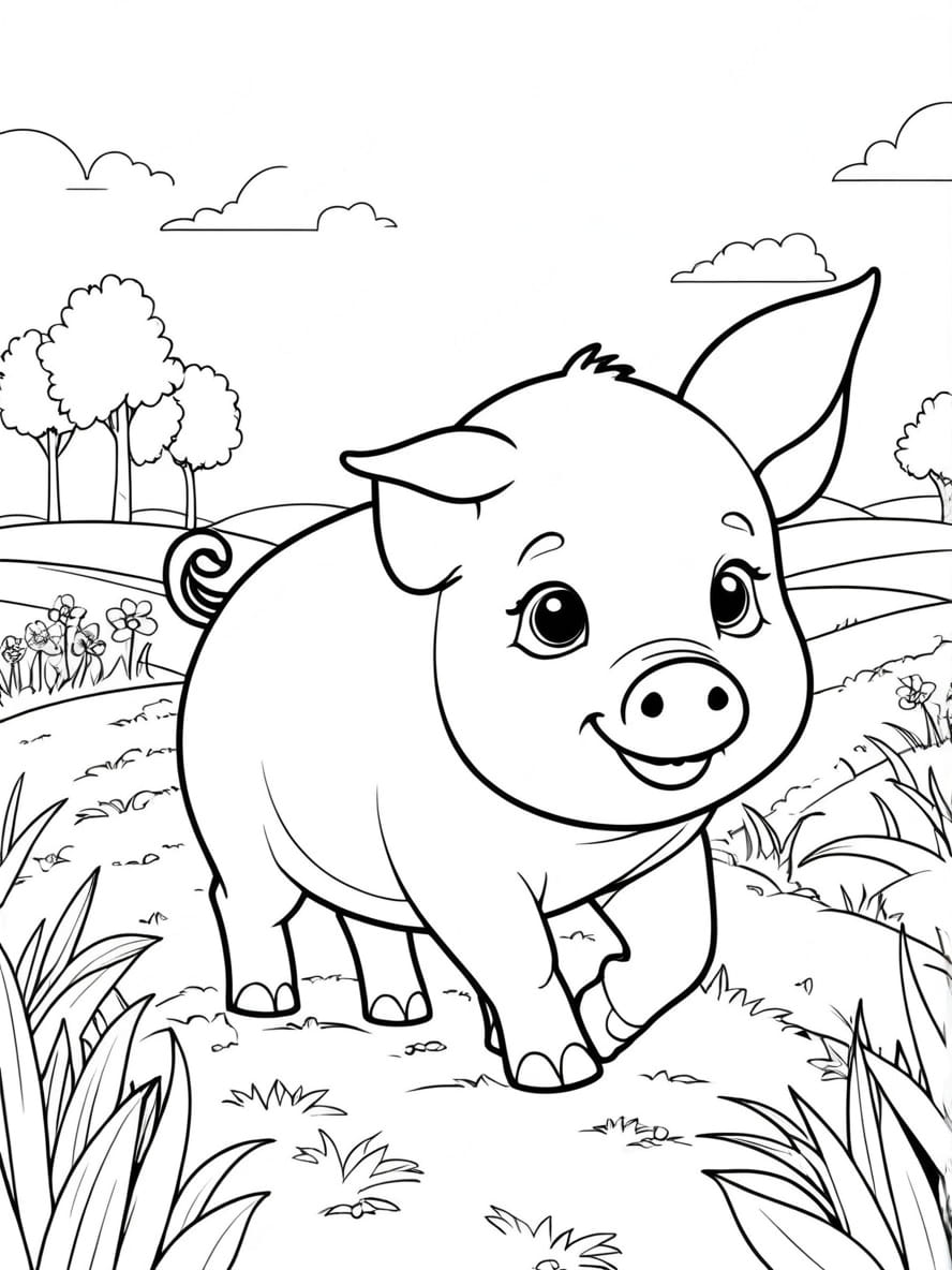 Babe The Pig Coloring Pages For Kids