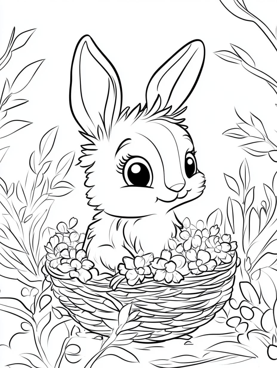 Baby Animals In Spring Coloring Pages