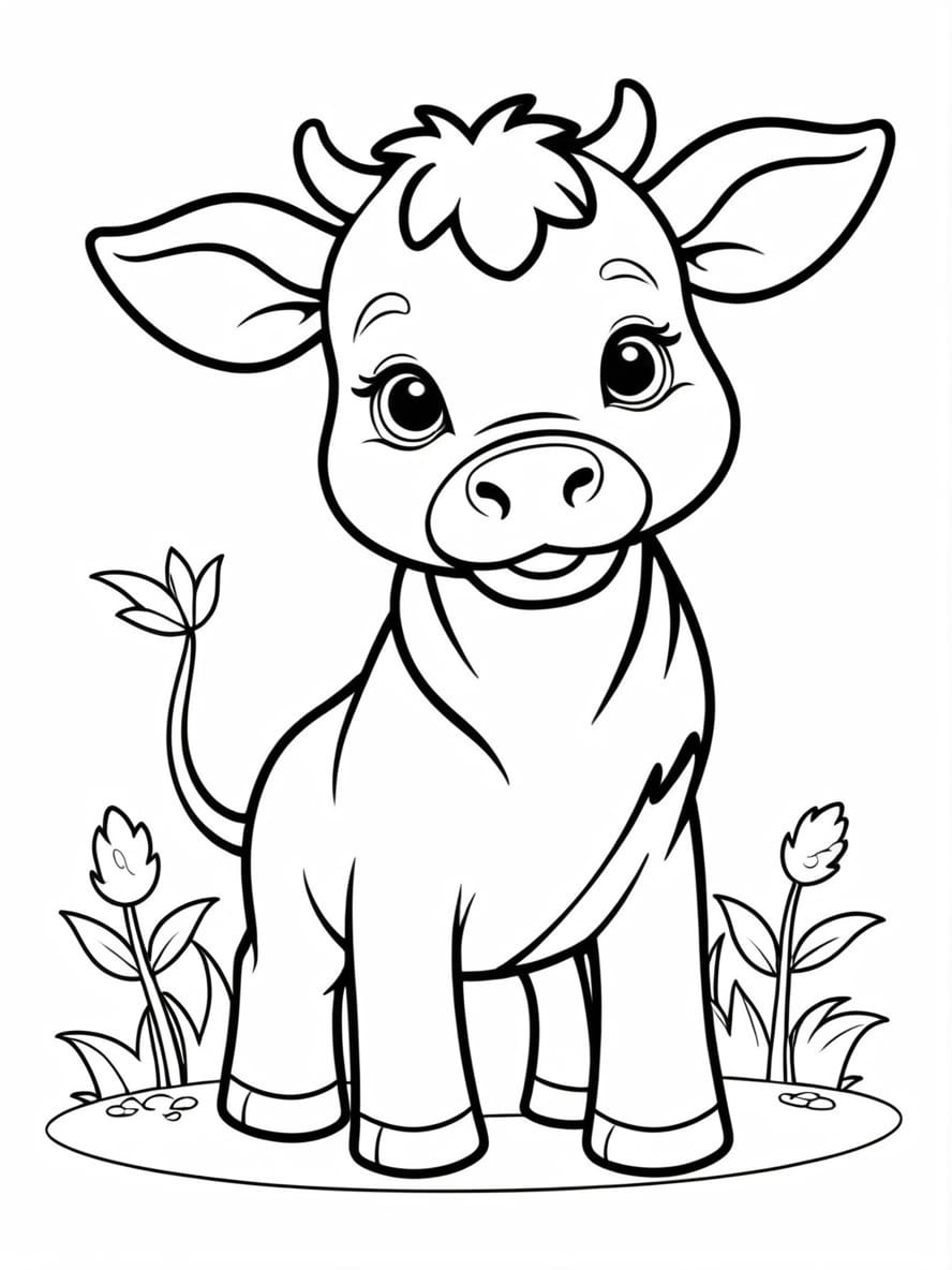 Baby Cow Coloring Pages For Kids