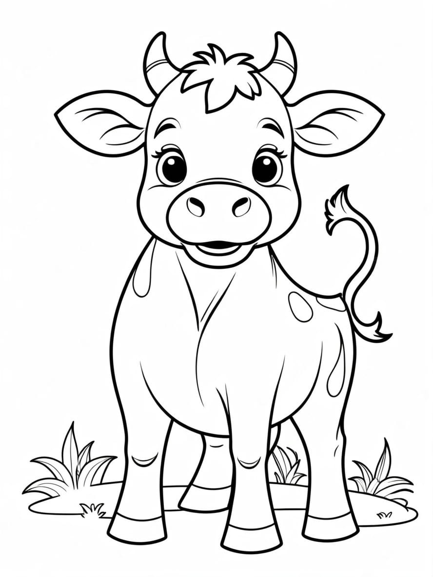 Baby Cow Coloring Pages