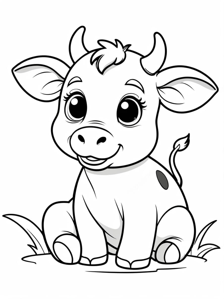 Baby Dairy Cow Coloring Pages