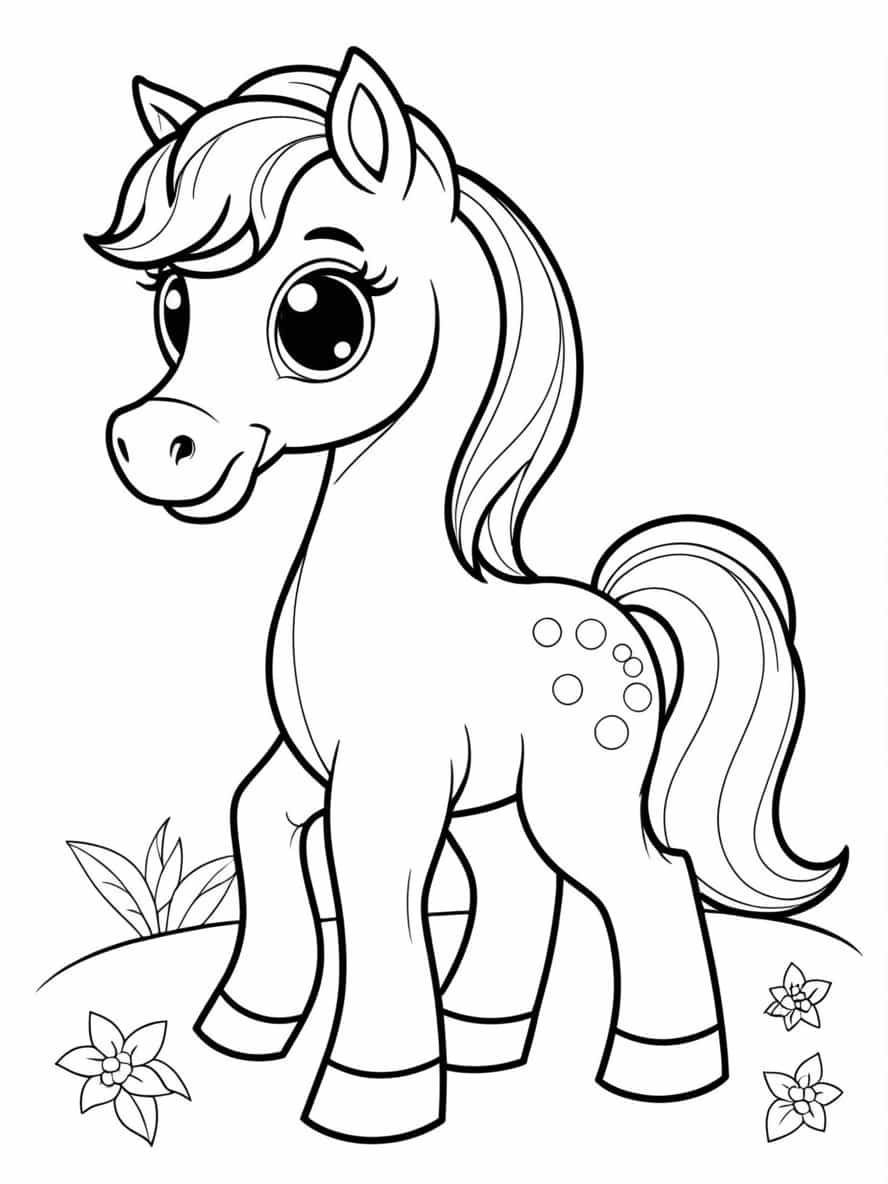 Baby Horse Coloring For Preschoolers Coloring Pages