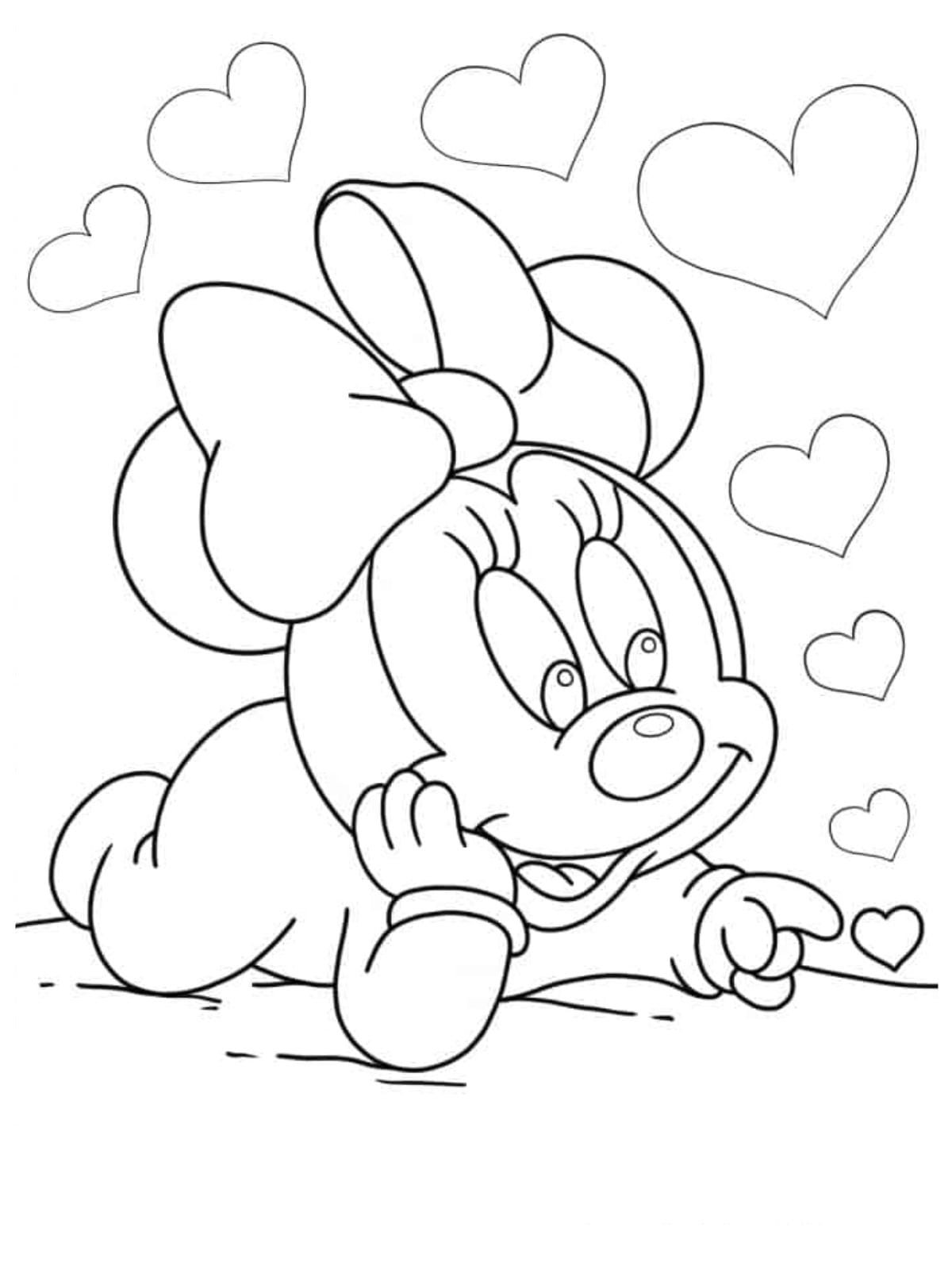 Baby Minnie Mouse Coloring Sheet