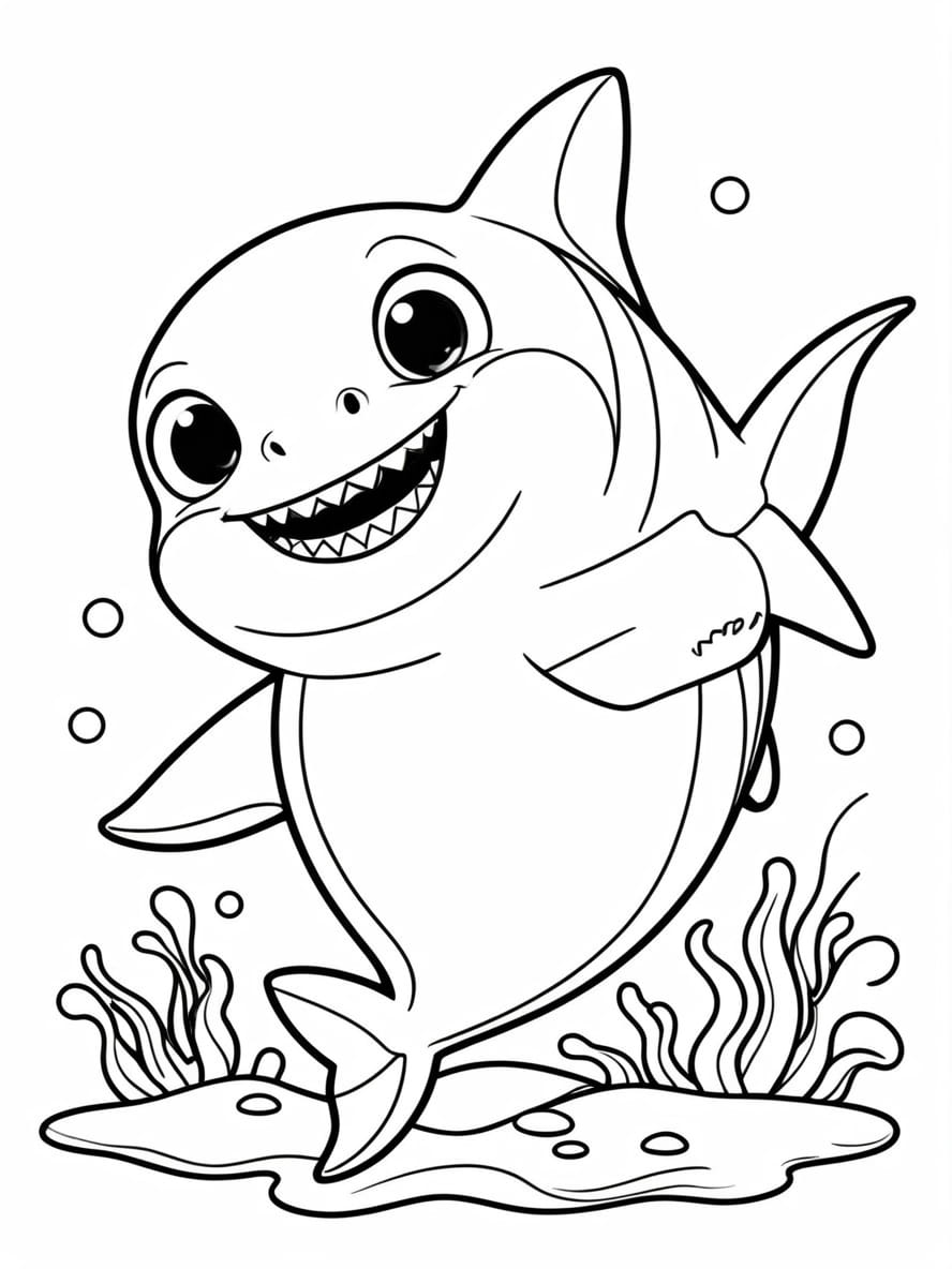 Baby Shark Coloring Pages For Kids