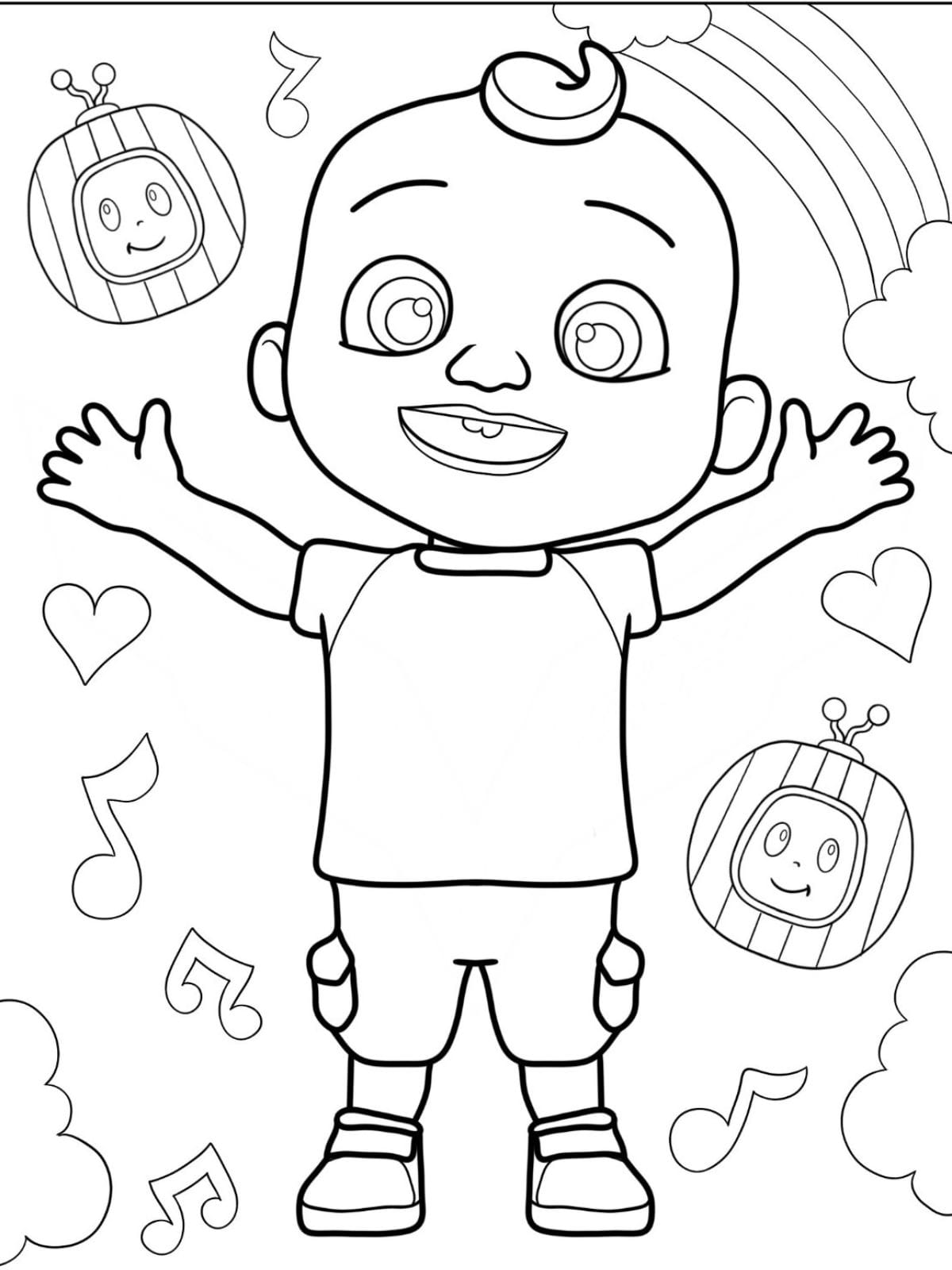 Baby Singing Cocomelon Coloring Pages