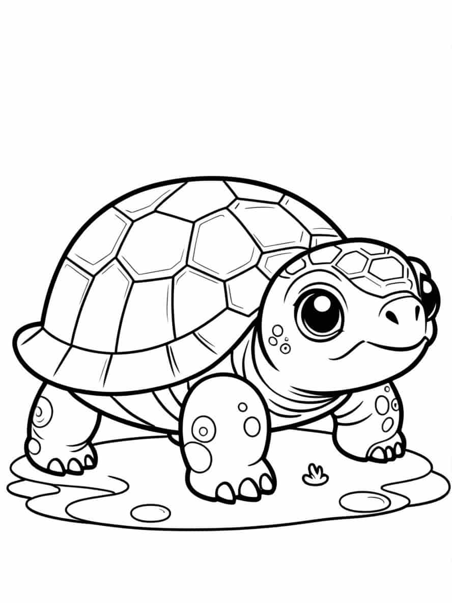 Baby Turtle With Bumpy Shell Coloring Pages