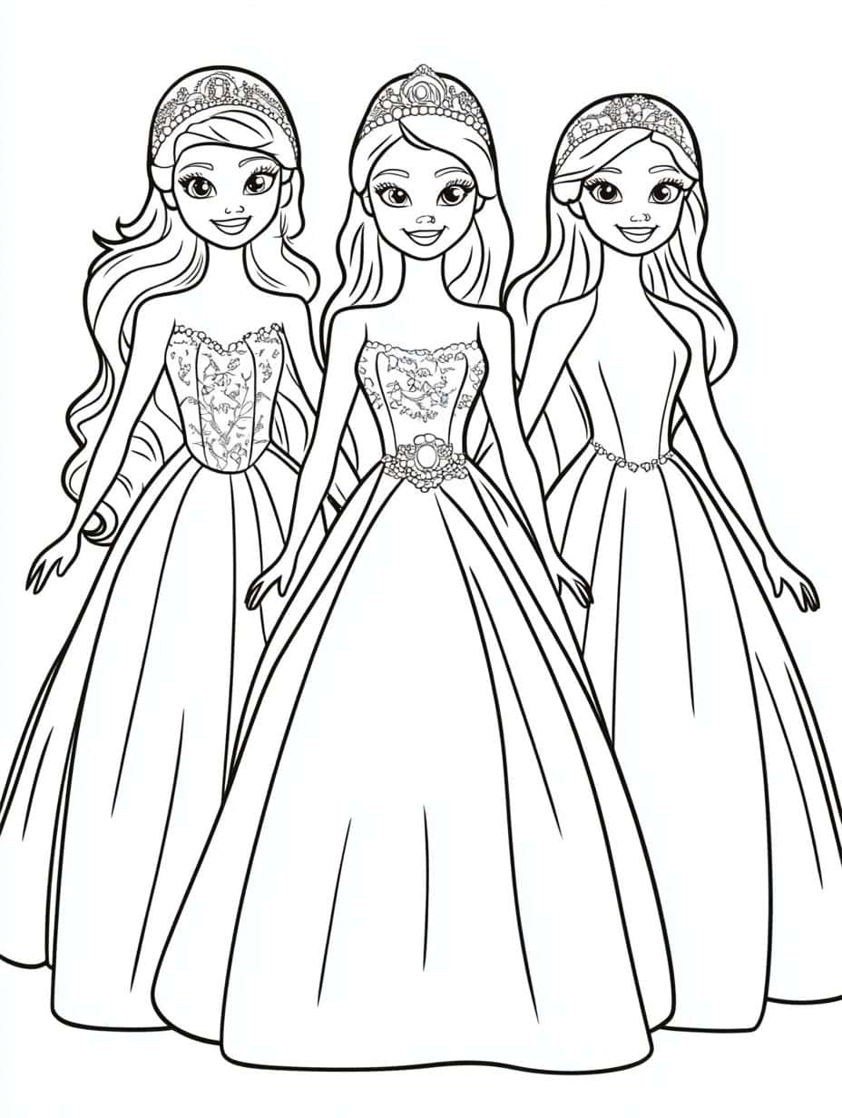 Barbie And Friends Coloring Pages