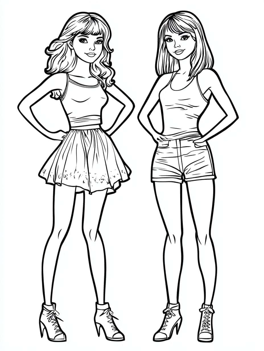 Barbie And Sister Kelly Coloring Pages