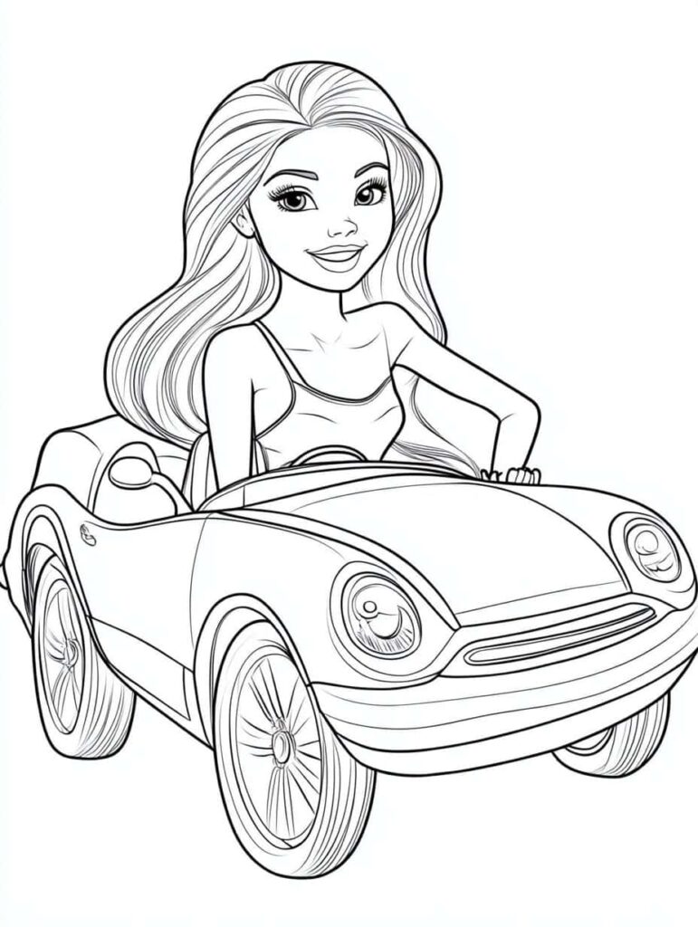 30 Free Printable Barbie Coloring - Barbie Car Coloring Pages 771x1024 