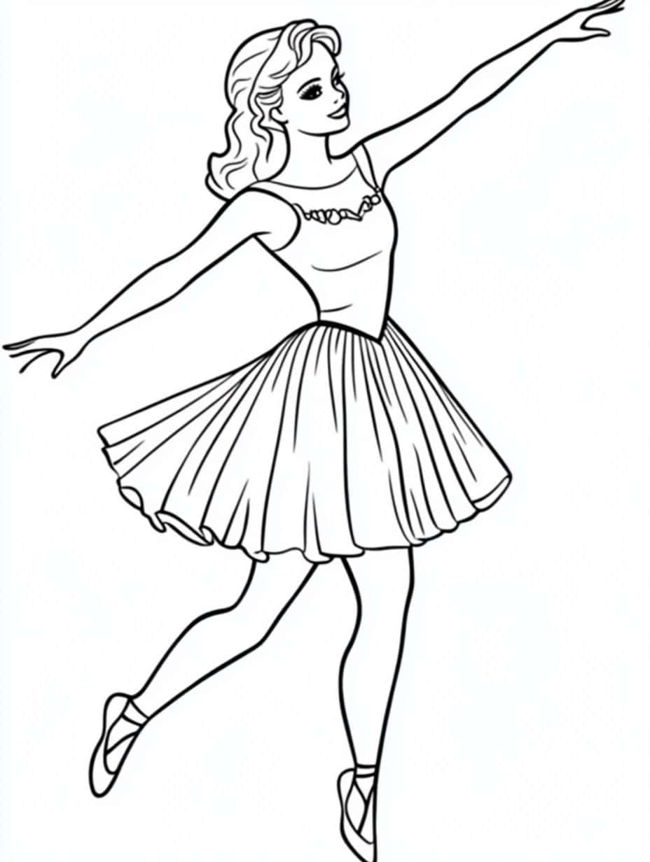 Barbie Dancing Coloring Pages