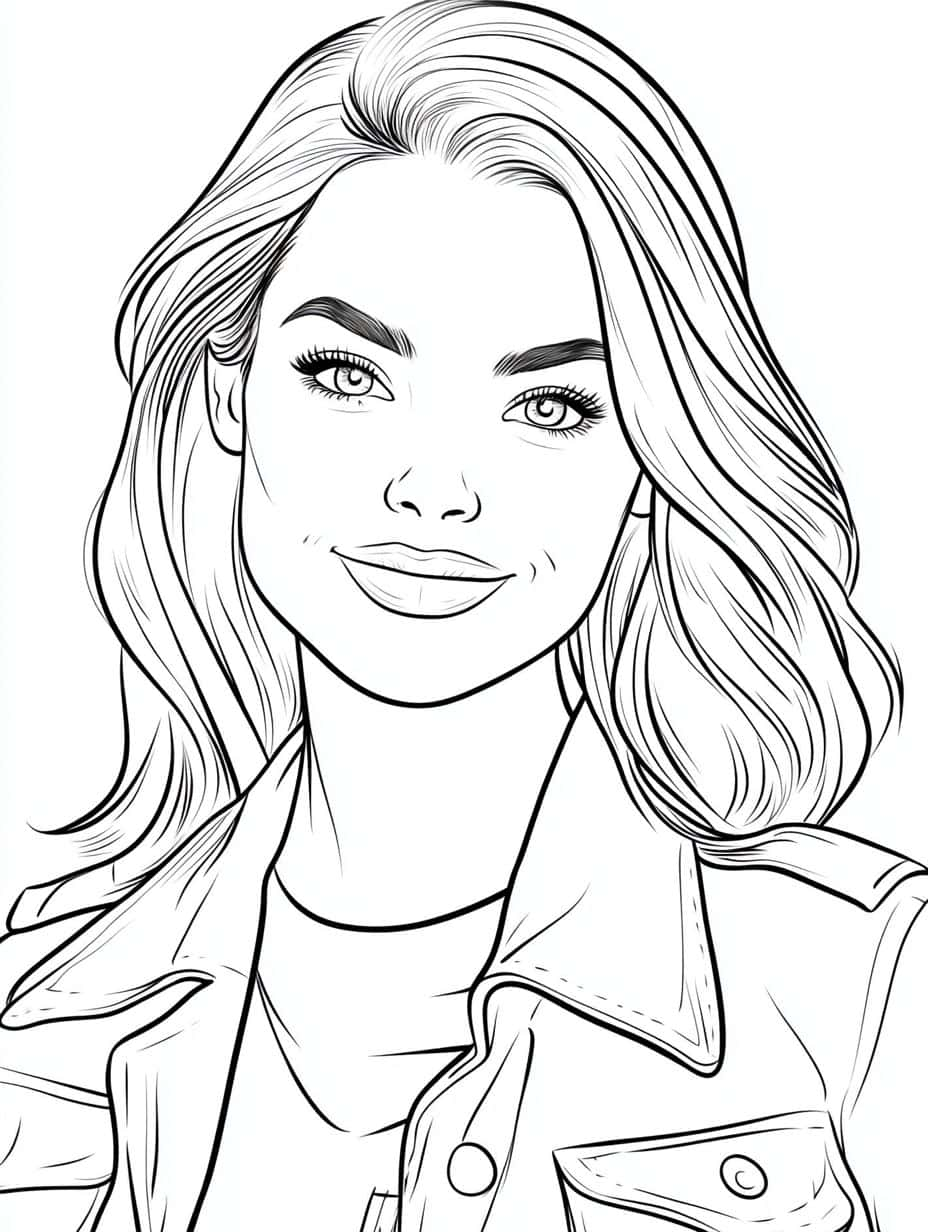 Barbie Smiling Margot Robbie Coloring Pages