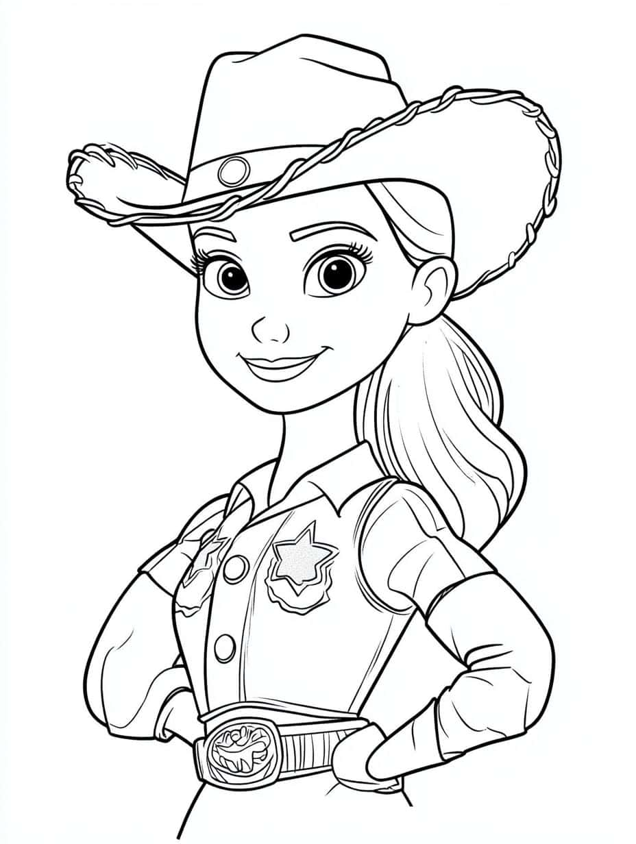 Barbie Wear A Hat Coloring Pages