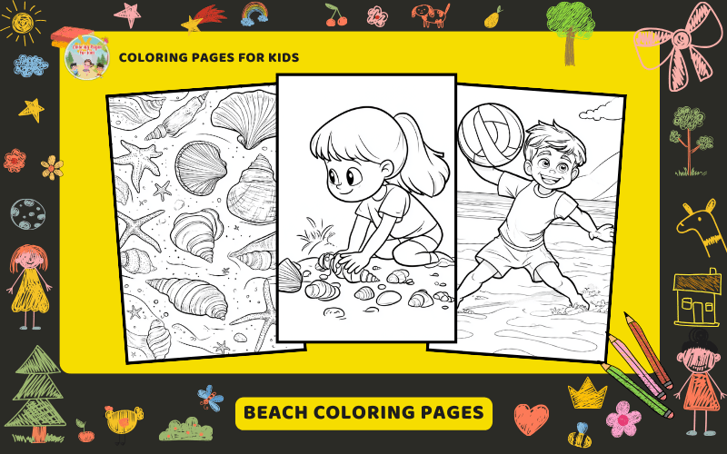 Beach Coloring Pages Featured Image Min