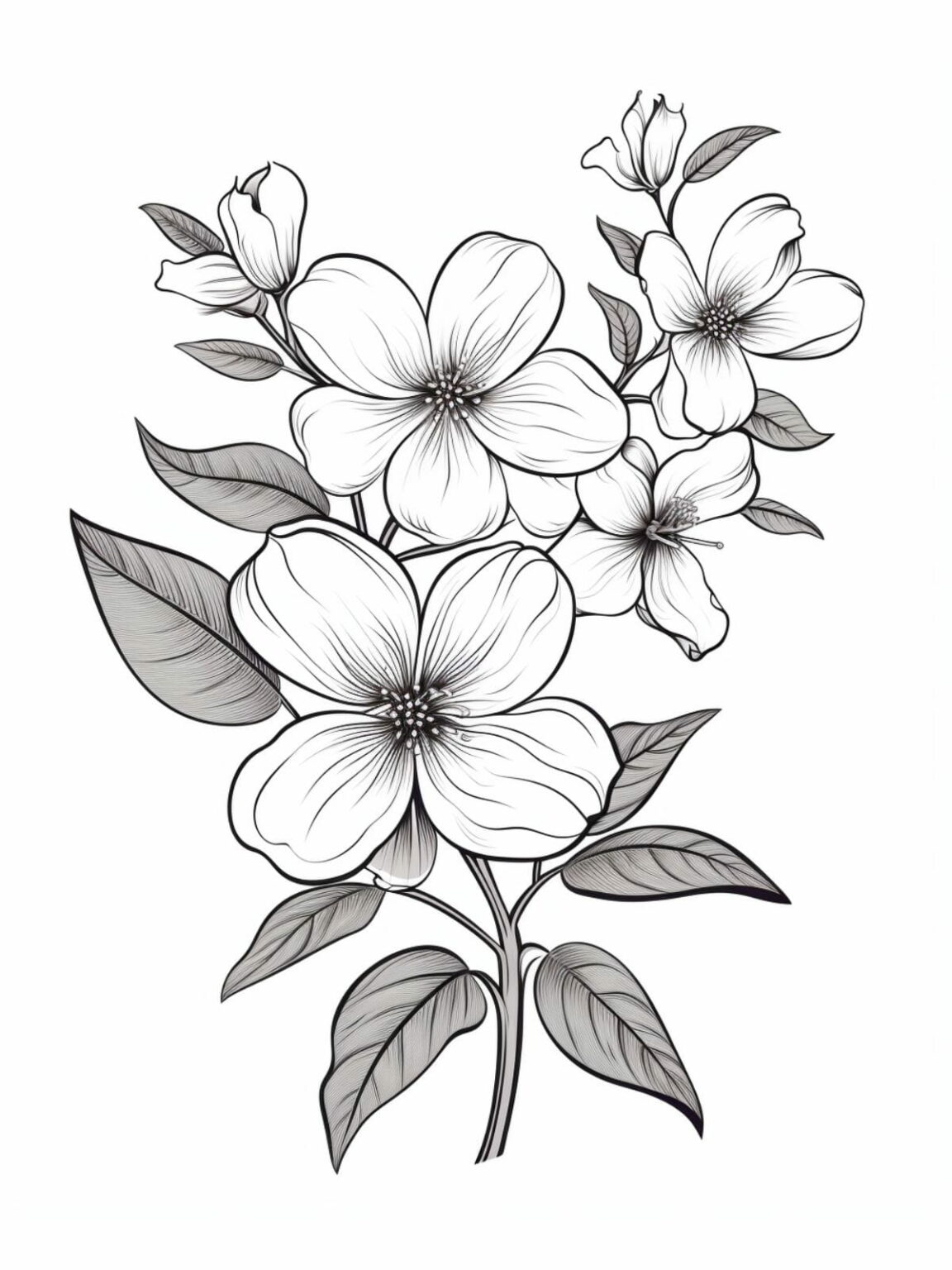 20+ Printable Jasmine Flower Coloring Pages