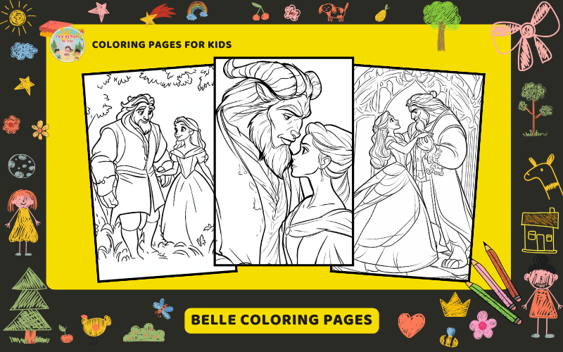 Belle Coloring Pages Featured Image Min