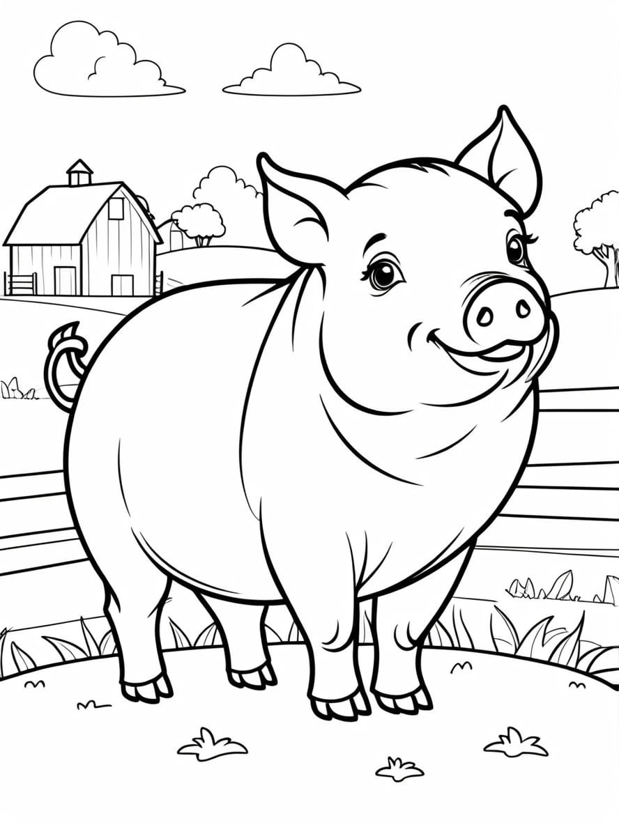 Bentheim Black Pied Pig Coloring Pages