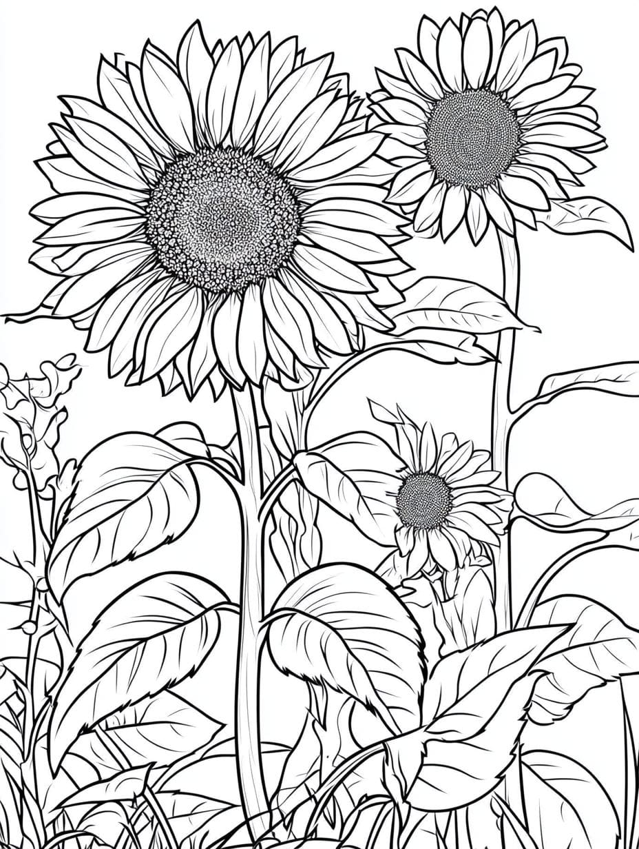 Big Sunflower Coloring Pages