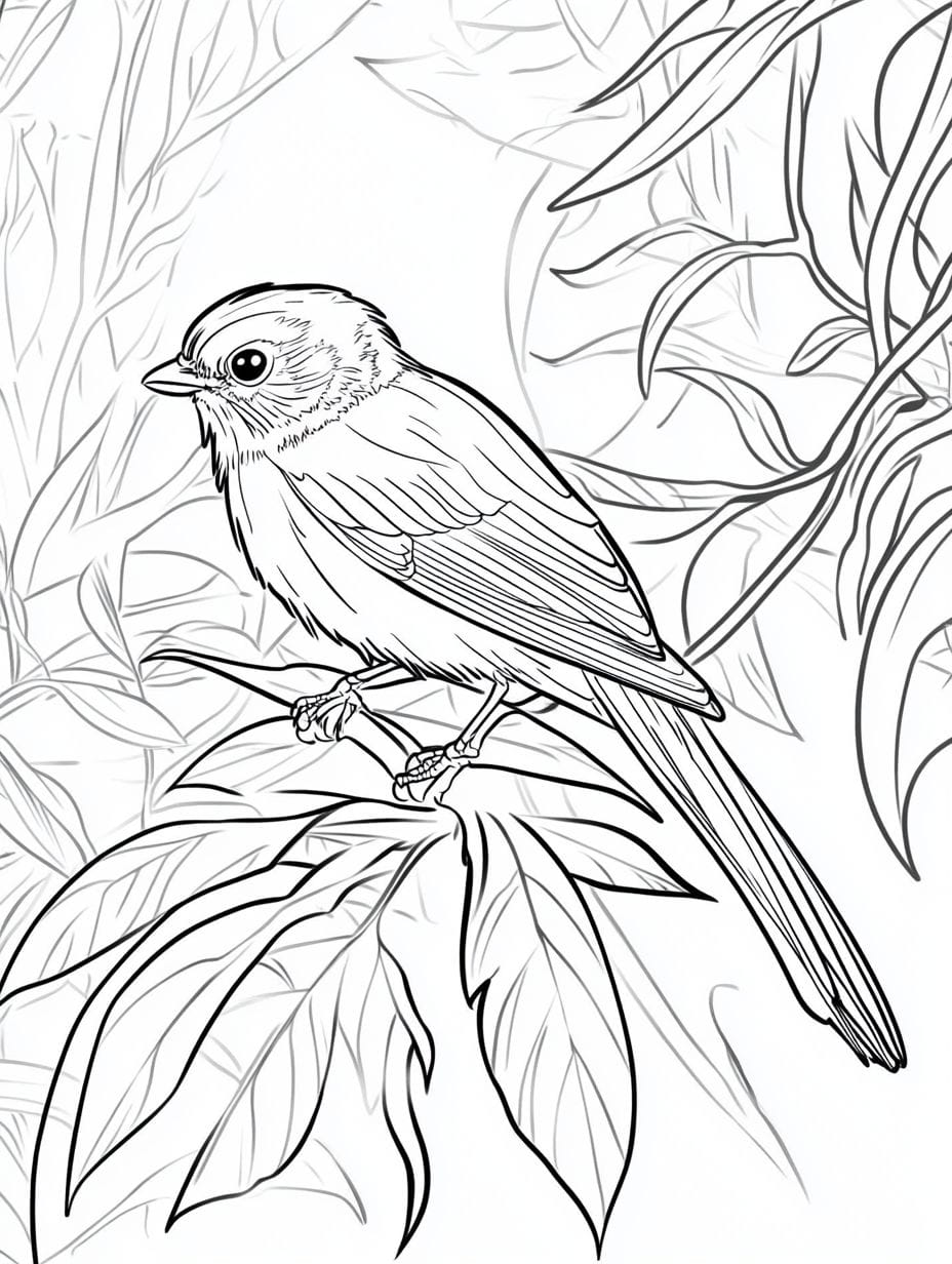 Bird With White Head Jungle Coloring Pages