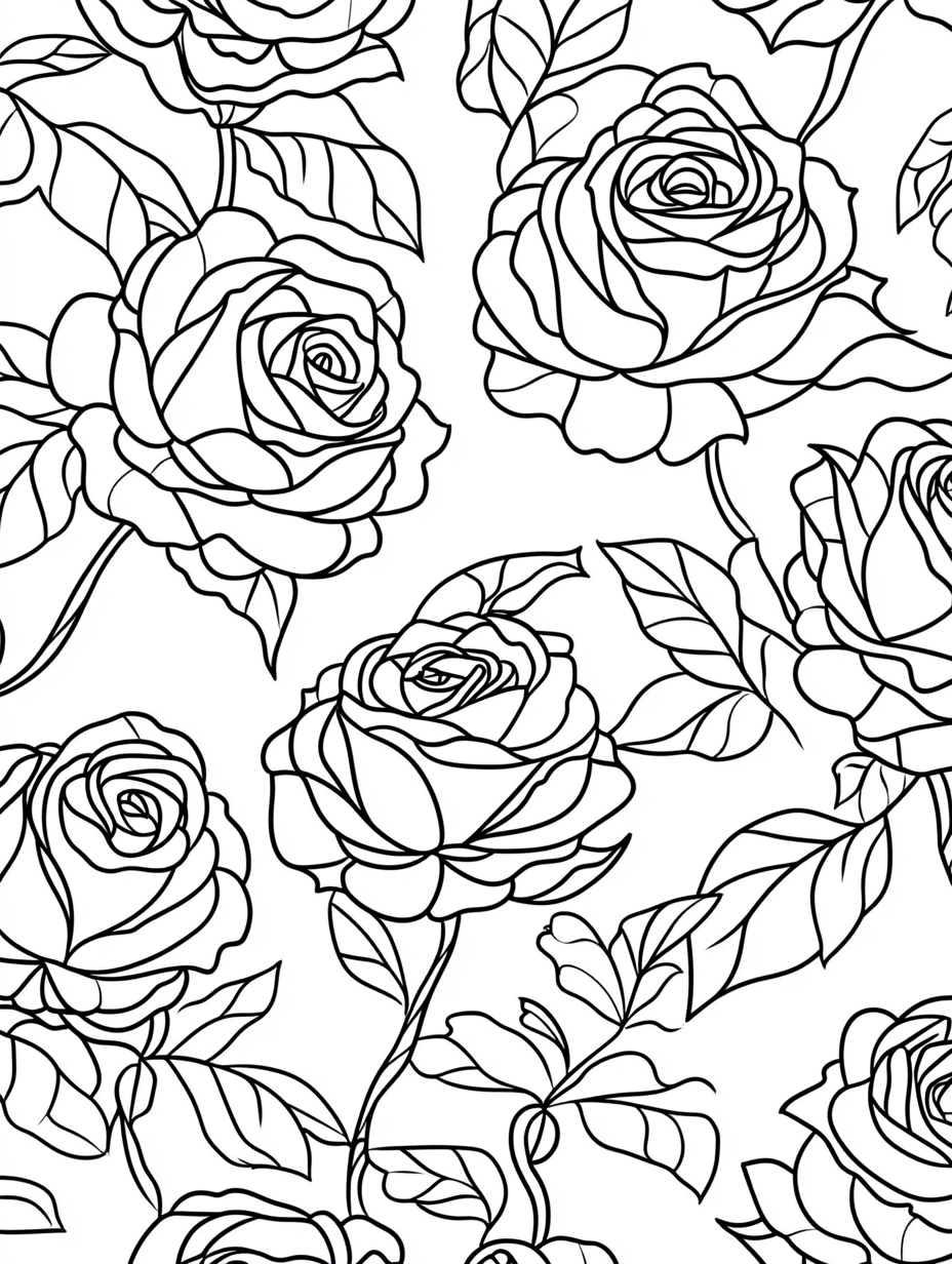 Blooming Rose Garden Coloring Pages