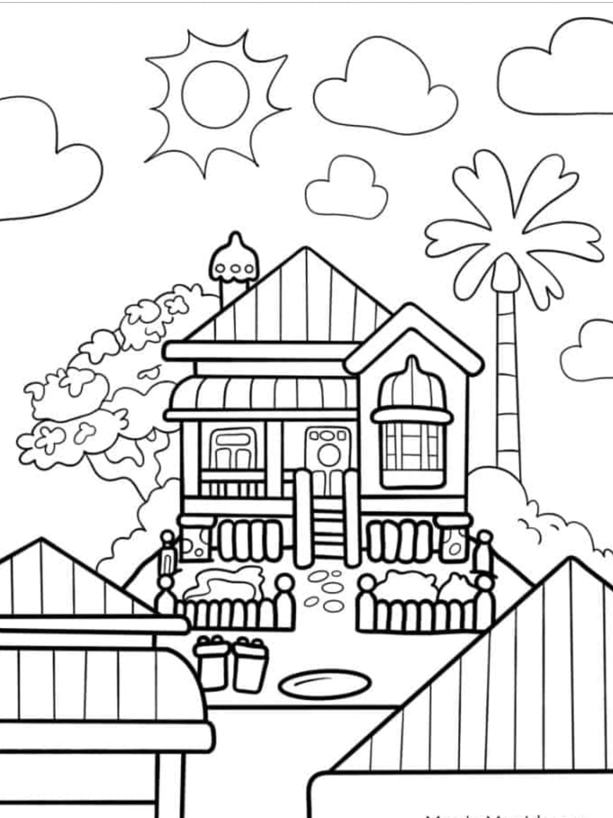 Bluey House Coloring Pages For Kids