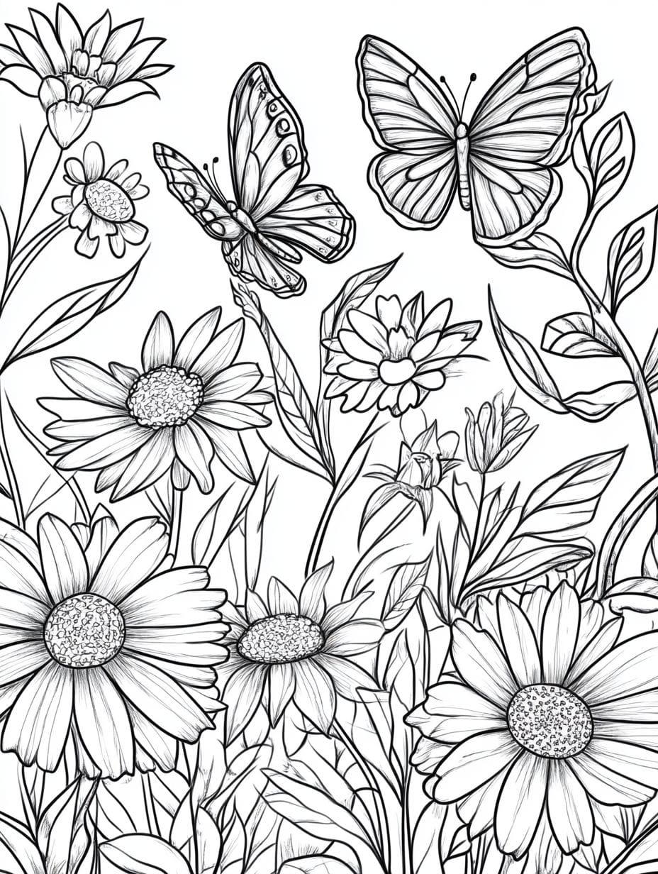 Butterfly Garden Coloring Pages