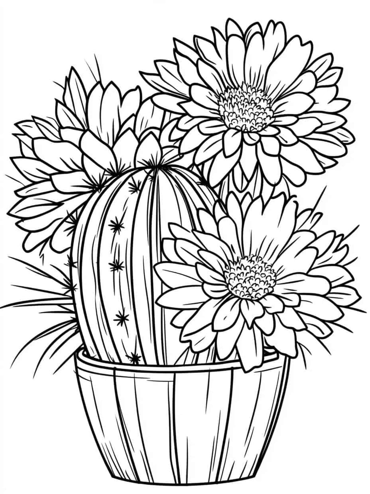 Cactus Blooming Beauty Coloring Pages